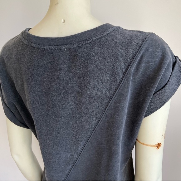Nwt Anthropologie Pilcro Tie-Front Tee Oxford Gray Black XS - Picture 12 of 16